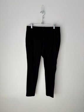 St John Knit Pants Black | Stretch Minimalist Straight Leg Pull On Size M